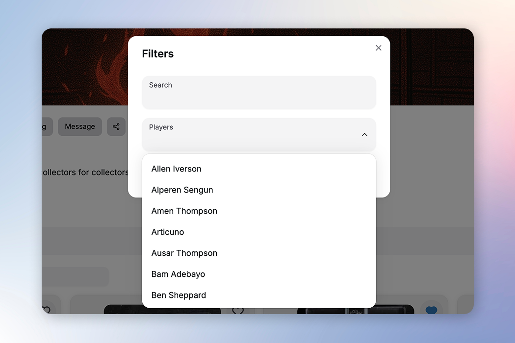 Showcase filter
